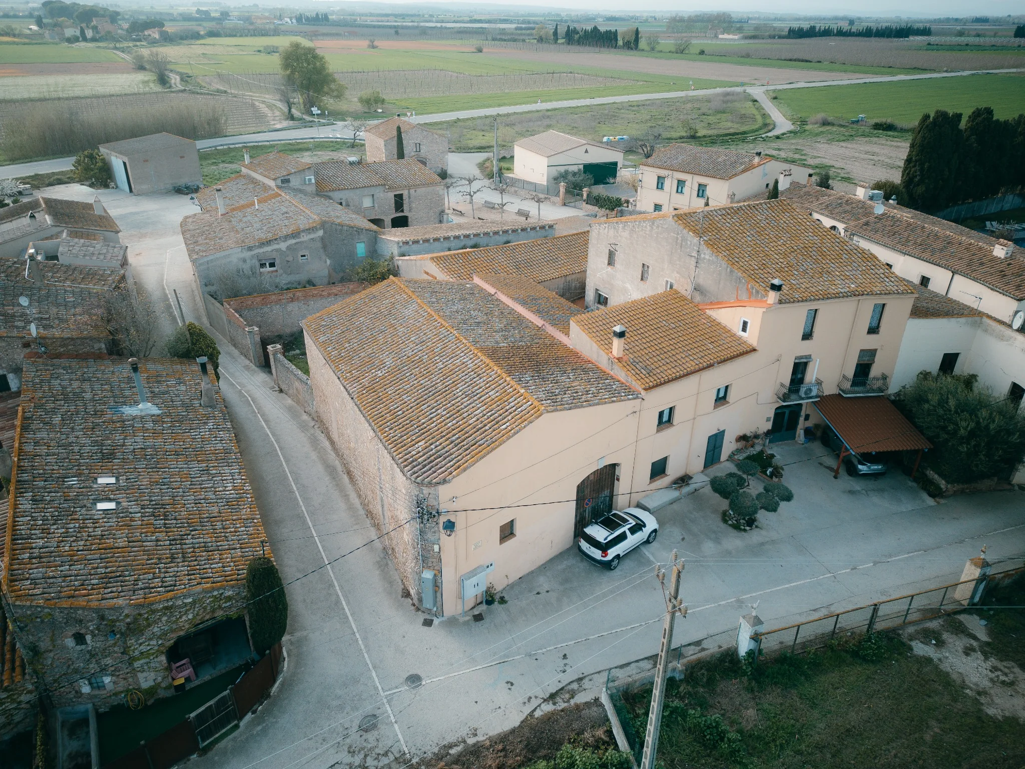 Vista aérea del entorno de Els Pallers antes de la rehabilitación