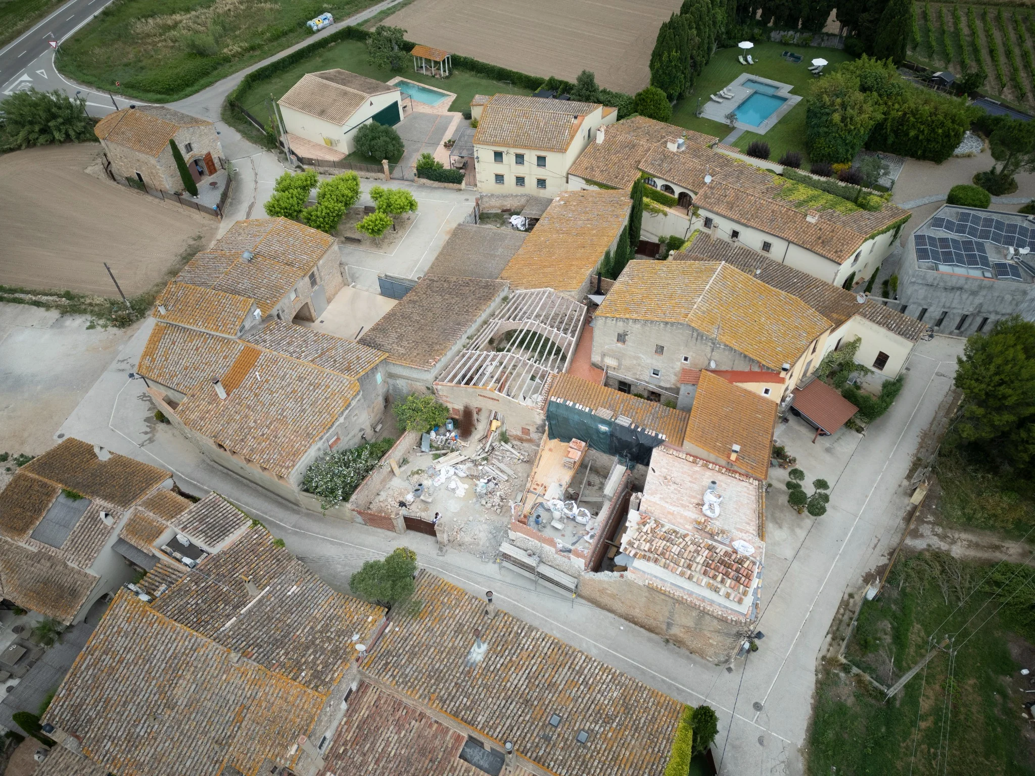 Els Pallers durante la rehabilitación, vista aérea